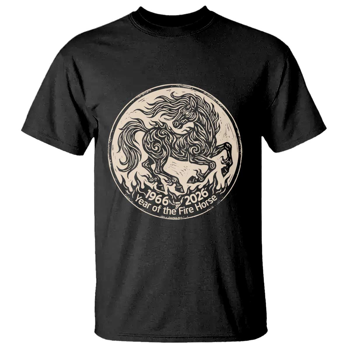 Year of the Fire Horse 1966 2026 Graphic T Shirt 60 Years Chinese Zodiac Horse Vintage Style