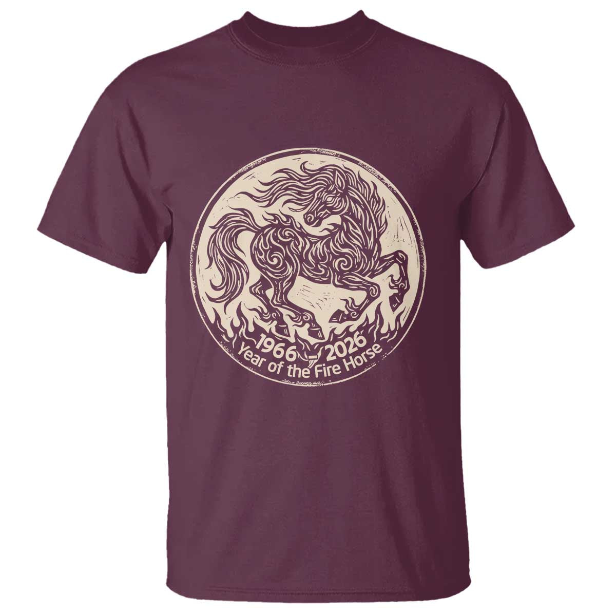 Year of the Fire Horse 1966 2026 Graphic T Shirt 60 Years Chinese Zodiac Horse Vintage Style