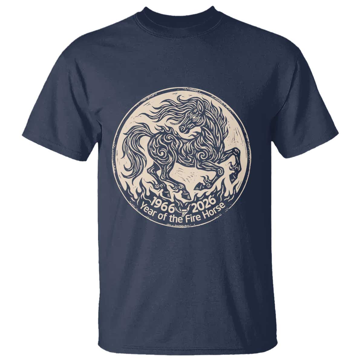 Year of the Fire Horse 1966 2026 Graphic T Shirt 60 Years Chinese Zodiac Horse Vintage Style