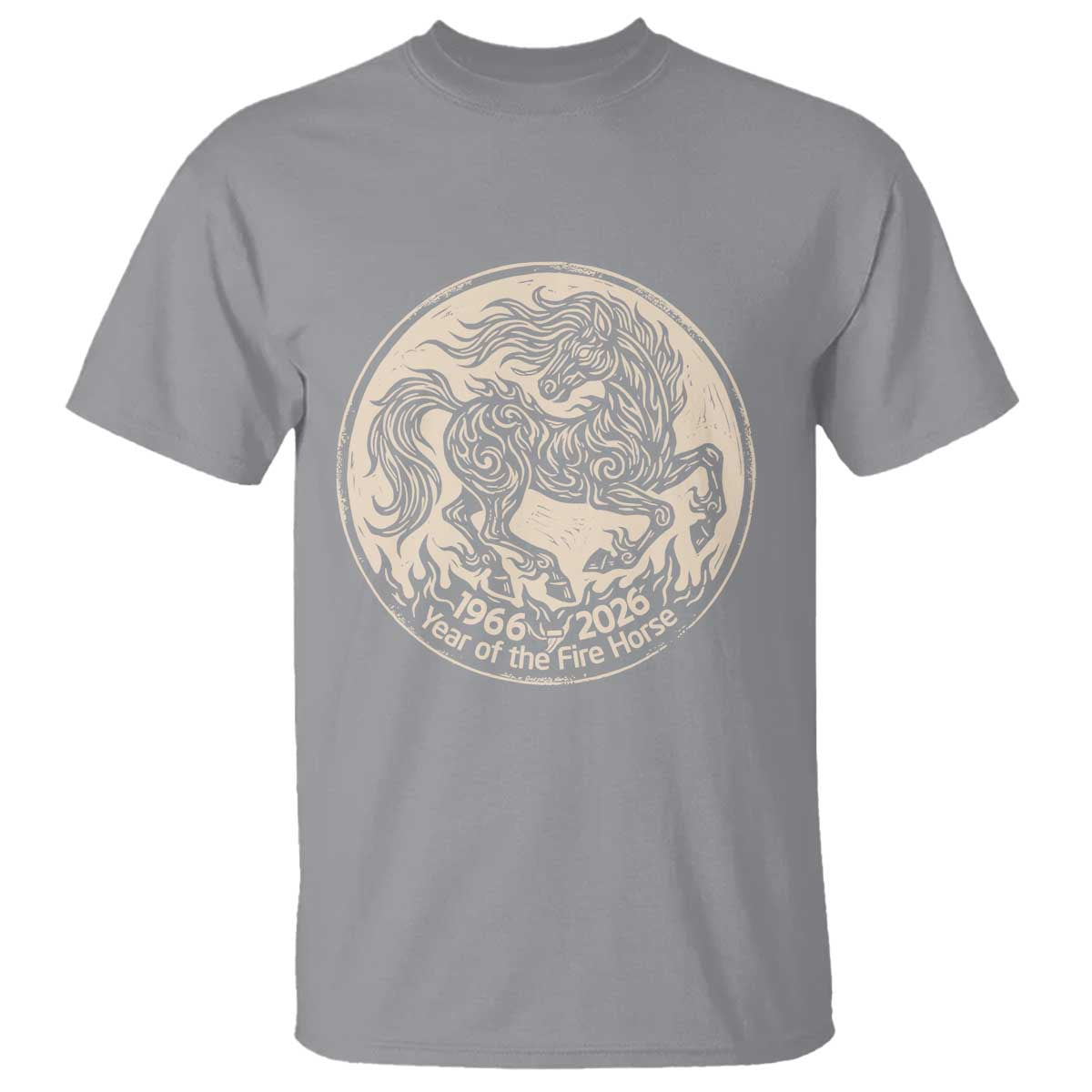 Year of the Fire Horse 1966 2026 Graphic T Shirt 60 Years Chinese Zodiac Horse Vintage Style