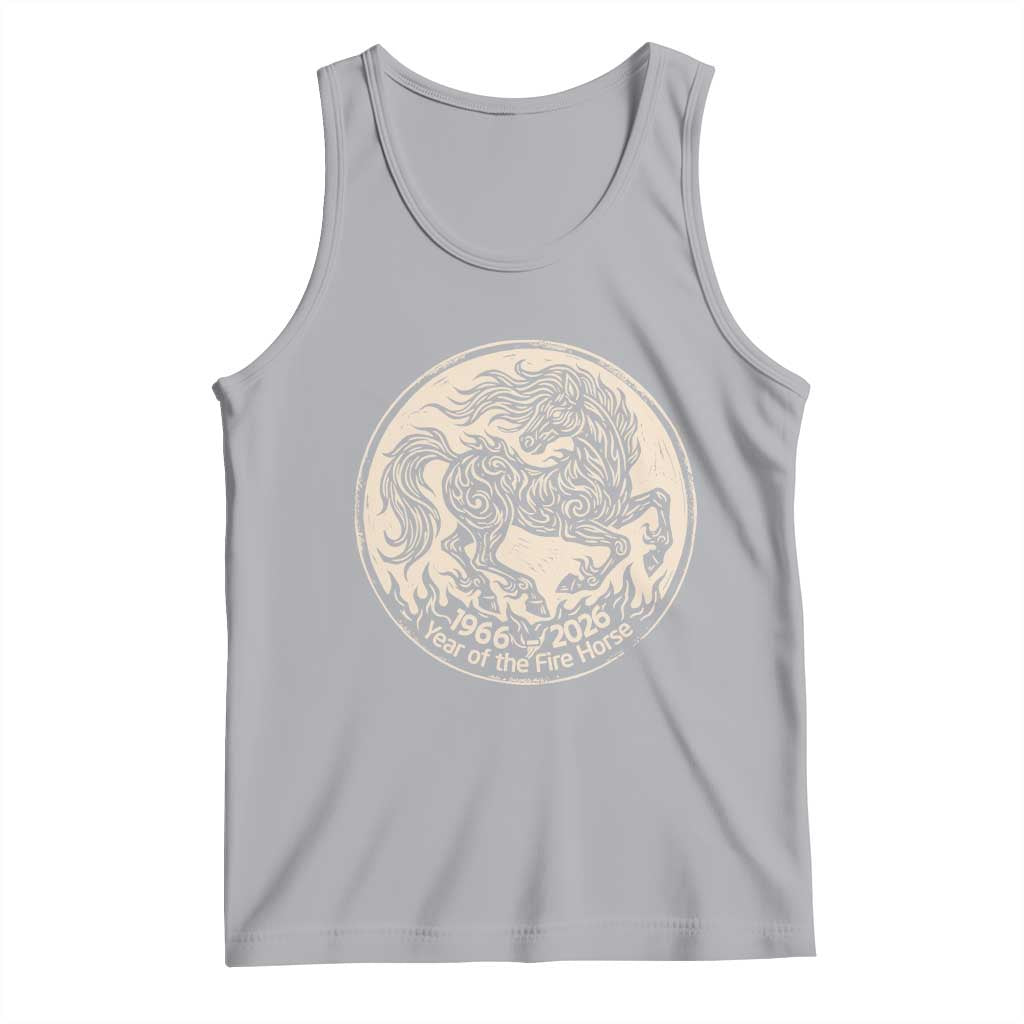 Year of the Fire Horse 1966 2026 Graphic Tank Top 60 Years Chinese Zodiac Horse Vintage Style