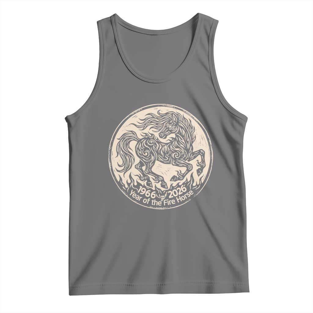Year of the Fire Horse 1966 2026 Graphic Tank Top 60 Years Chinese Zodiac Horse Vintage Style