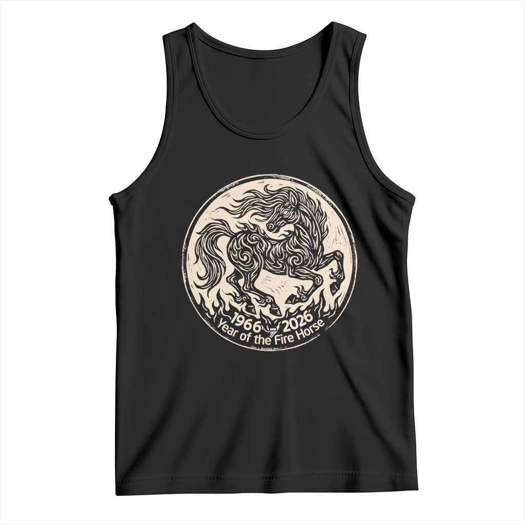 Year of the Fire Horse 1966 2026 Graphic Tank Top 60 Years Chinese Zodiac Horse Vintage Style