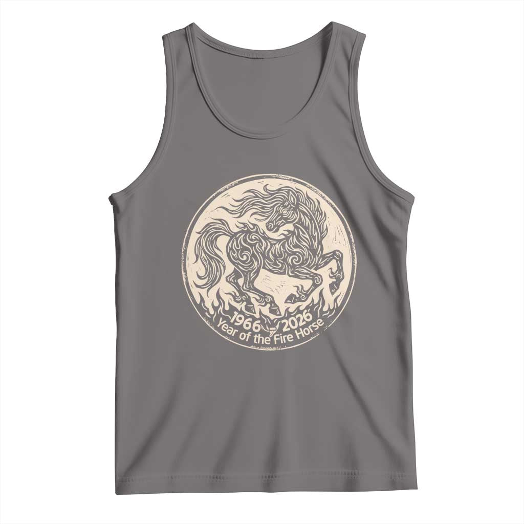 Year of the Fire Horse 1966 2026 Graphic Tank Top 60 Years Chinese Zodiac Horse Vintage Style