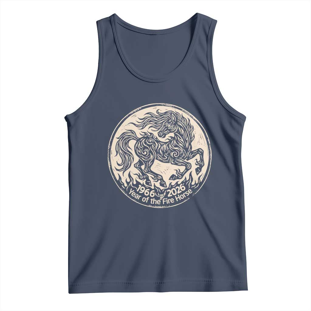 Year of the Fire Horse 1966 2026 Graphic Tank Top 60 Years Chinese Zodiac Horse Vintage Style