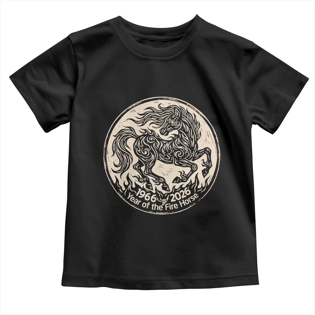 Year of the Fire Horse 1966 2026 Graphic Toddler T Shirt 60 Years Chinese Zodiac Horse Vintage Style