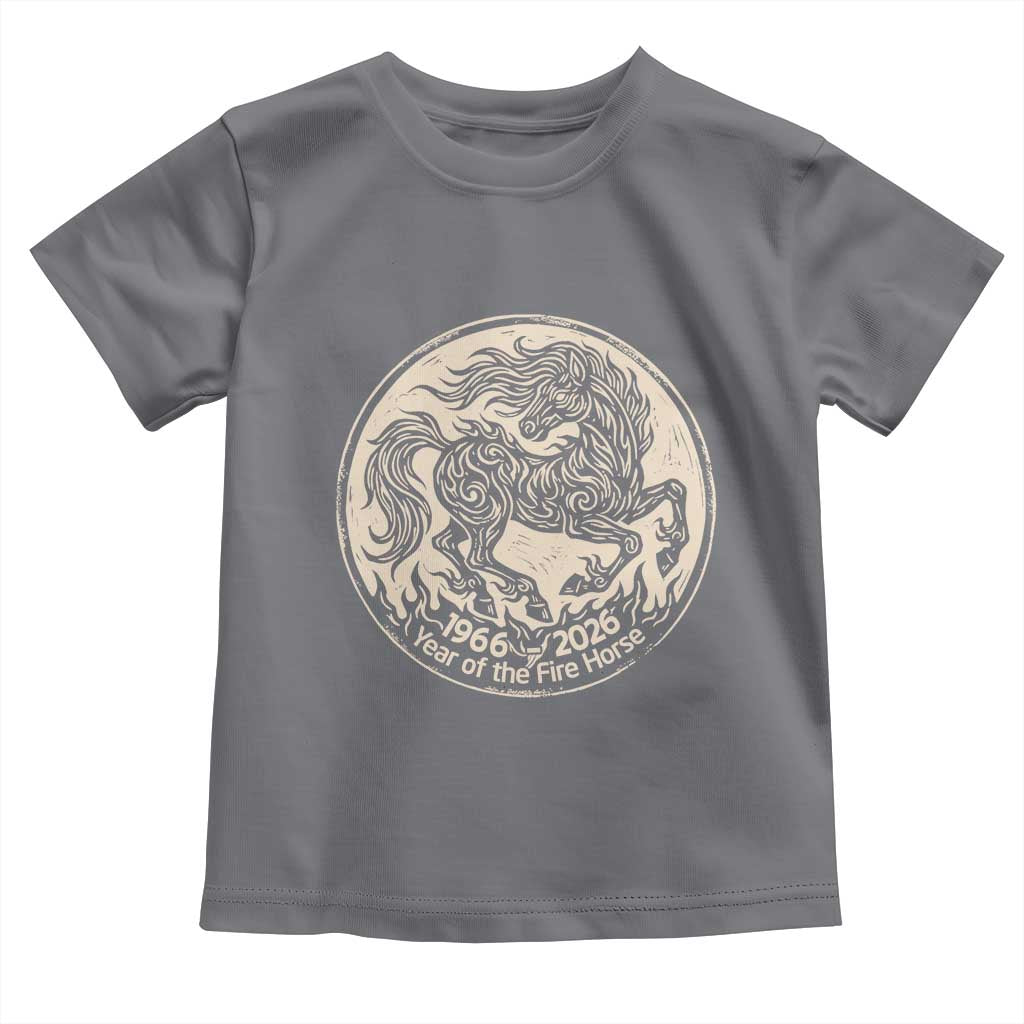 Year of the Fire Horse 1966 2026 Graphic Toddler T Shirt 60 Years Chinese Zodiac Horse Vintage Style