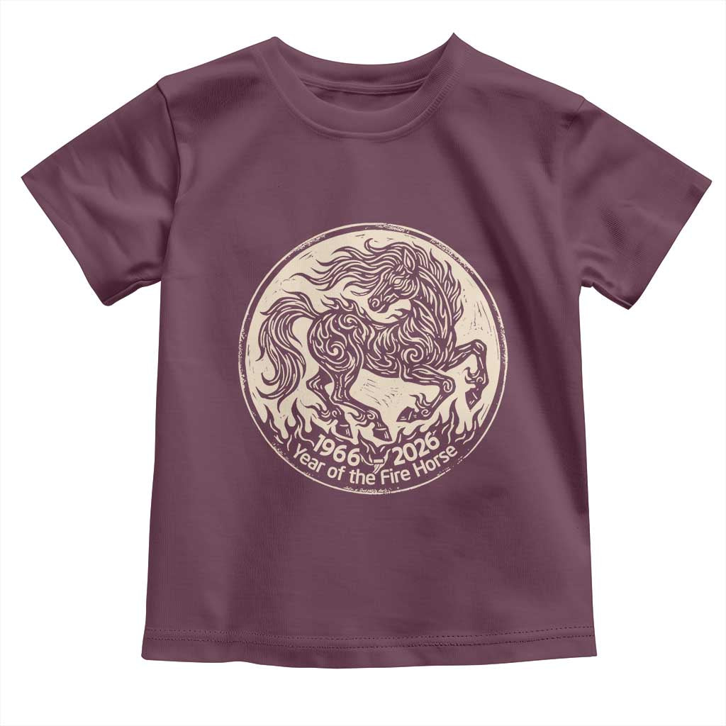 Year of the Fire Horse 1966 2026 Graphic Toddler T Shirt 60 Years Chinese Zodiac Horse Vintage Style