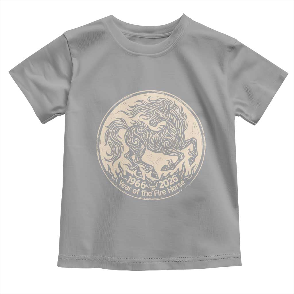 Year of the Fire Horse 1966 2026 Graphic Toddler T Shirt 60 Years Chinese Zodiac Horse Vintage Style