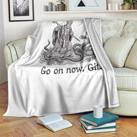 Go On Now Git Funny Saint Patrick Banishing Snakes Throw Blanket Irish History Humor St Patricks Day