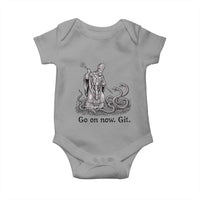 Go On Now Git Funny Saint Patrick Banishing Snakes Baby Onesie Irish History Humor St Patricks Day