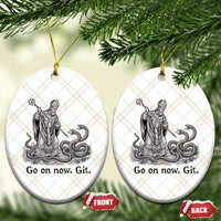 Go On Now Git Funny Saint Patrick Banishing Snakes Ceramic Ornament Irish History Humor St Patricks Day