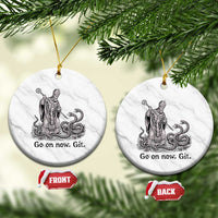 Go On Now Git Funny Saint Patrick Banishing Snakes Ceramic Ornament Irish History Humor St Patricks Day