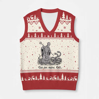 Go On Now Git Funny Saint Patrick Banishing Snakes V-Neck Knit Sweater Vest Irish History Humor St Patricks Day