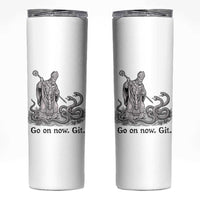 Go On Now Git Funny Saint Patrick Banishing Snakes Skinny Tumbler Irish History Humor St Patricks Day