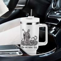 Go On Now Git Funny Saint Patrick Banishing Snakes Tumbler With Handle Irish History Humor St Patricks Day