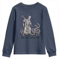 Go On Now Git Funny Saint Patrick Banishing Snakes Youth Sweatshirt Irish History Humor St Patricks Day