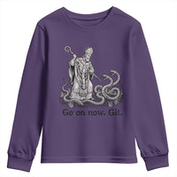 Go On Now Git Funny Saint Patrick Banishing Snakes Youth Sweatshirt Irish History Humor St Patricks Day