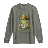 If I Shenan Once I Will Shenanigan Funny Frog Cowboy Long Sleeve Shirt St Patricks Day Shenanigans Humor