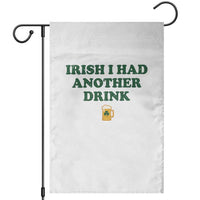 Irish I Had Another Drink Garden Flag Funny St Patricks Day Beer Drinking Joke Pub Humor