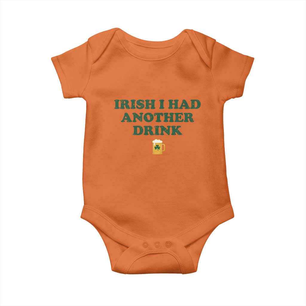Irish I Had Another Drink Baby Onesie Funny St Patricks Day Beer Drinking Joke Pub Humor
