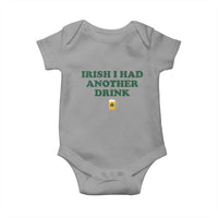 Irish I Had Another Drink Baby Onesie Funny St Patricks Day Beer Drinking Joke Pub Humor