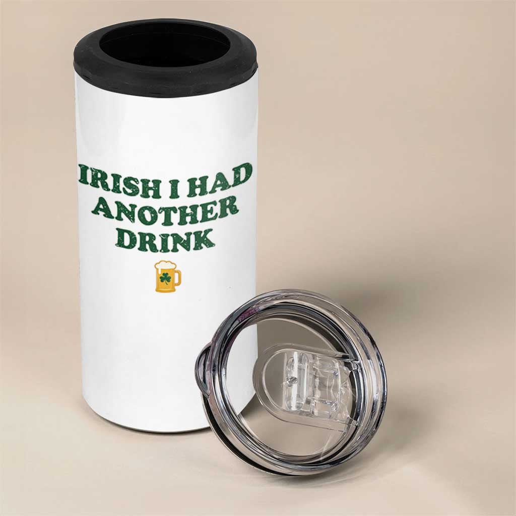 Irish I Had Another Drink 4 in 1 Can Cooler Tumbler Funny St Patricks Day Beer Drinking Joke Pub Humor