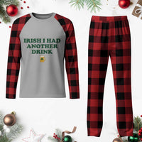 Irish I Had Another Drink Plaid Pajama Set Funny St Patricks Day Beer Drinking Joke Pub Humor
