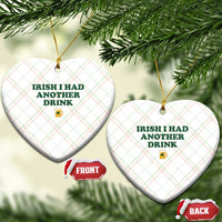 Irish I Had Another Drink Ceramic Ornament Funny St Patricks Day Beer Drinking Joke Pub Humor