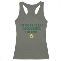 Irish I Had Another Drink Racerback Tank Top Funny St Patricks Day Beer Drinking Joke Pub Humor