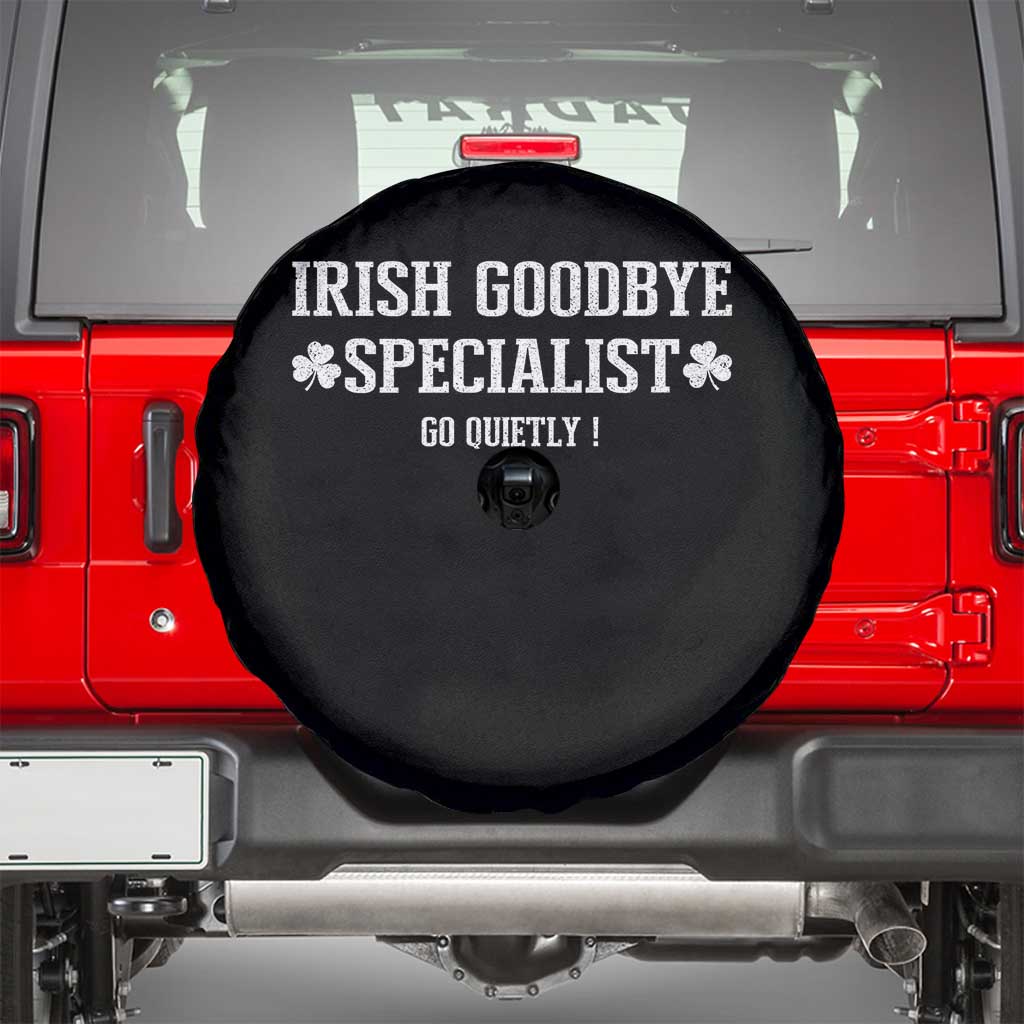 Funny Irish Goodbye Specialist Go Quietly Spare Tire Cover St Patricks Day Introvert Humor