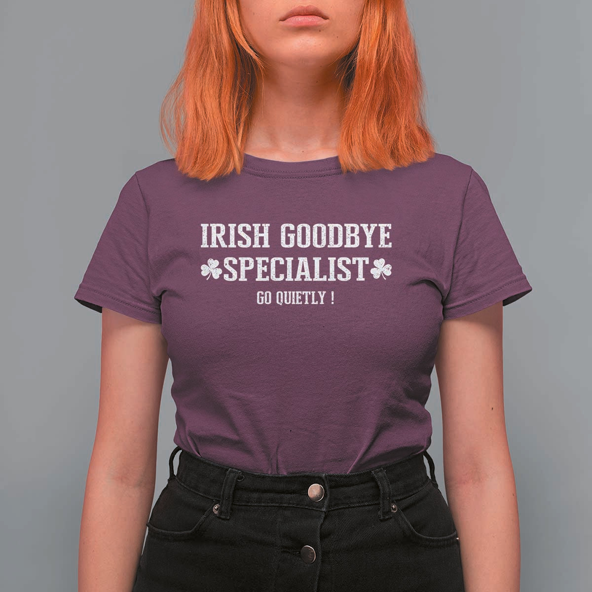 Funny Irish Goodbye Specialist Go Quietly T Shirt For Women St Patricks Day Introvert Humor
