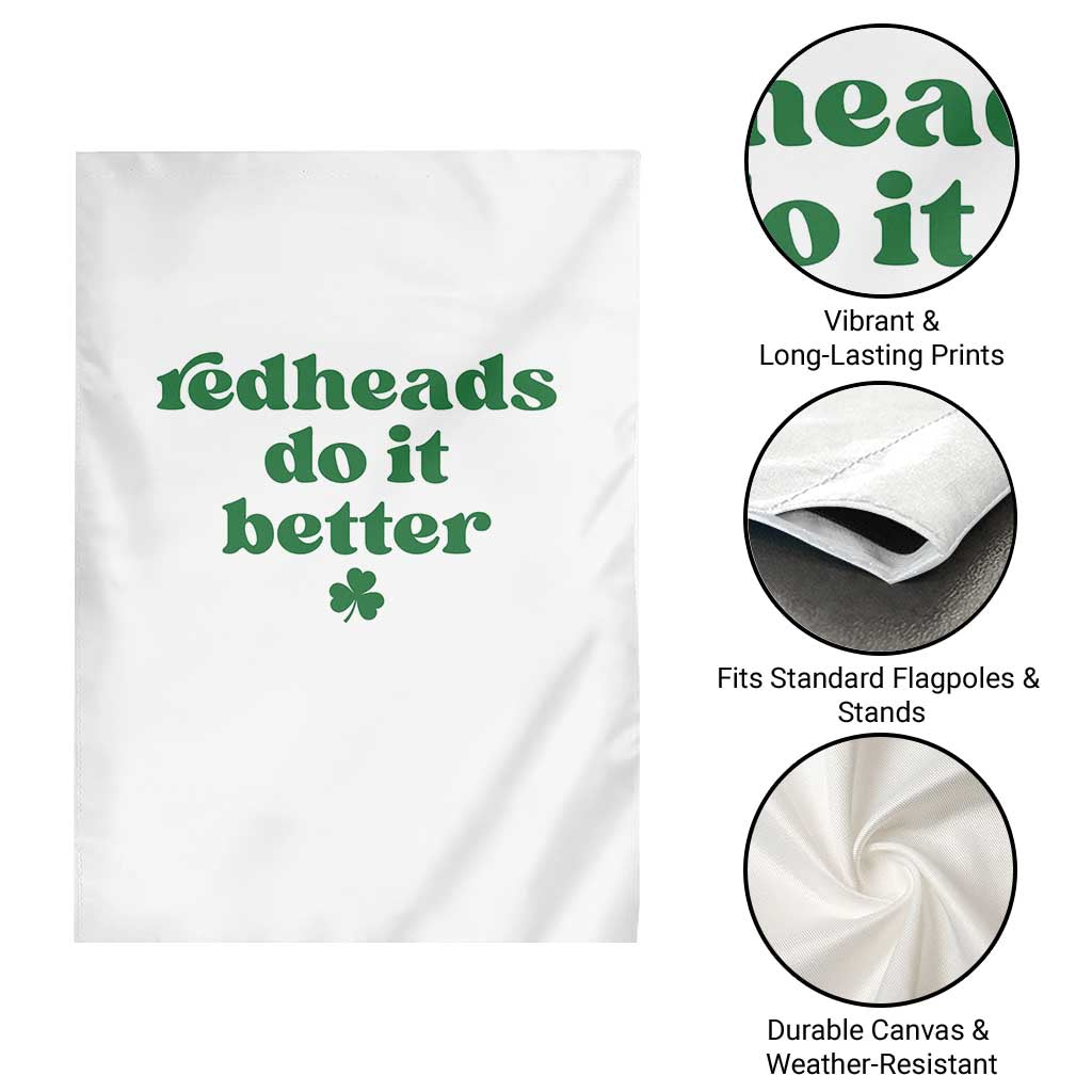 Redheads Do It Better Funny Irish Pride Garden Flag St Patricks Day Ginger Humor