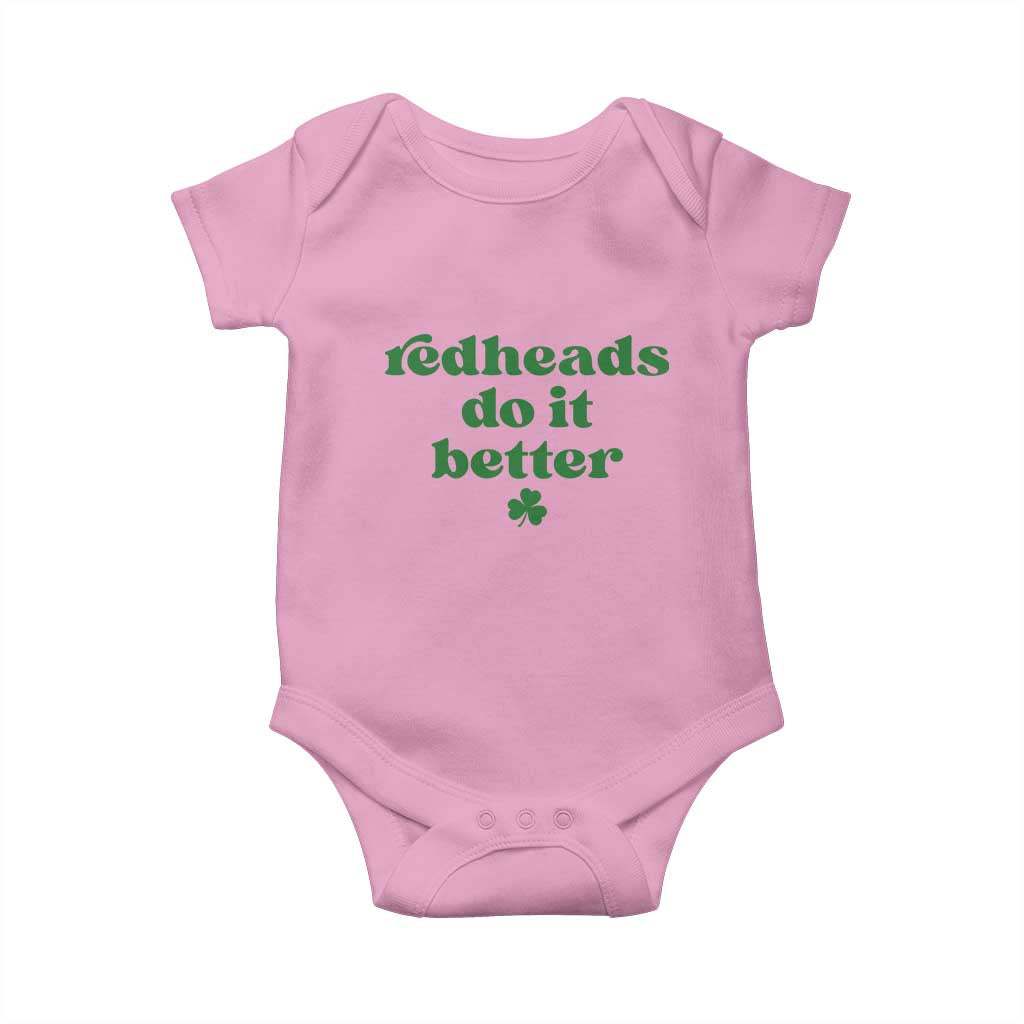 Redheads Do It Better Funny Irish Pride Baby Onesie St Patricks Day Ginger Humor