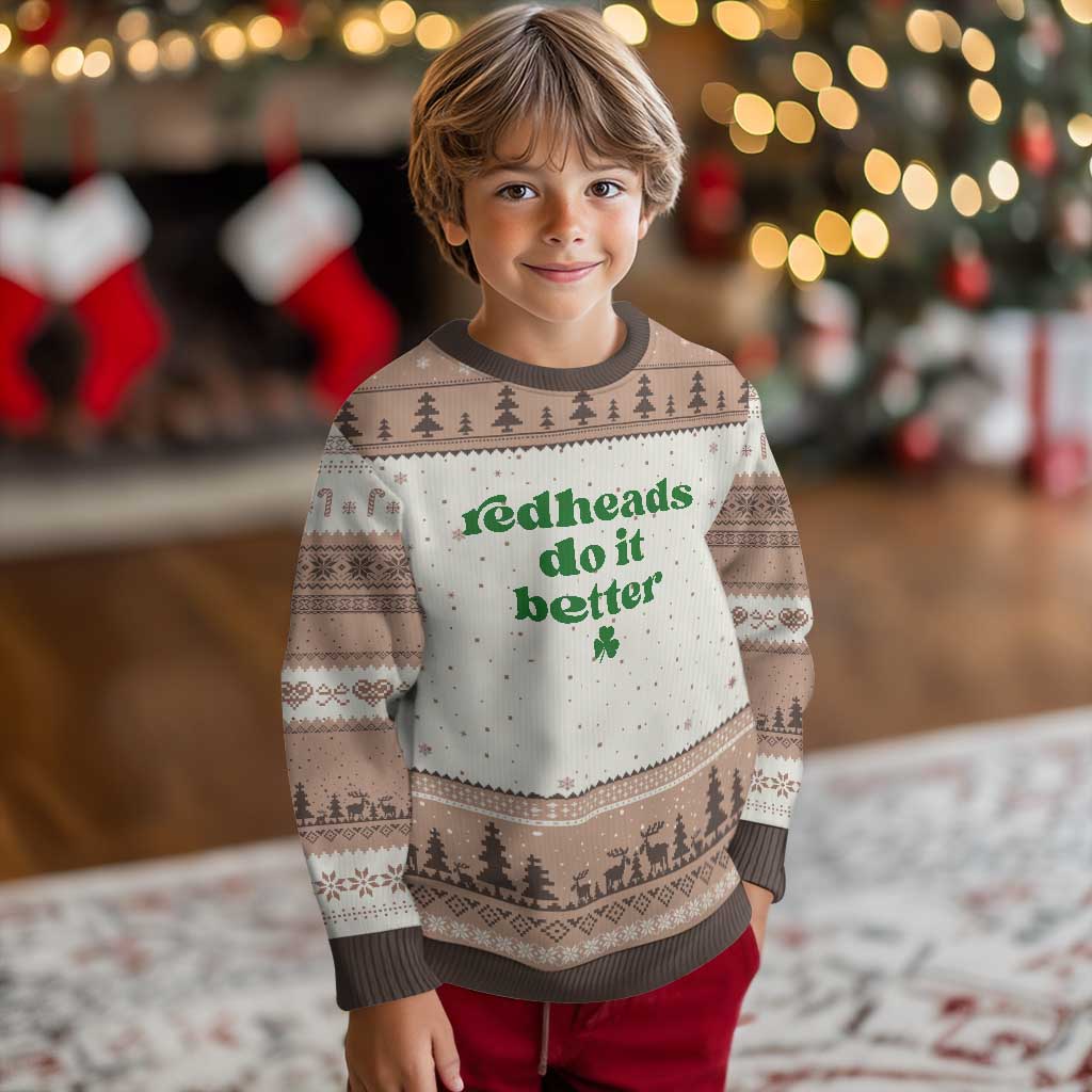Redheads Do It Better Funny Irish Pride Ugly Christmas Sweater St Patricks Day Ginger Humor