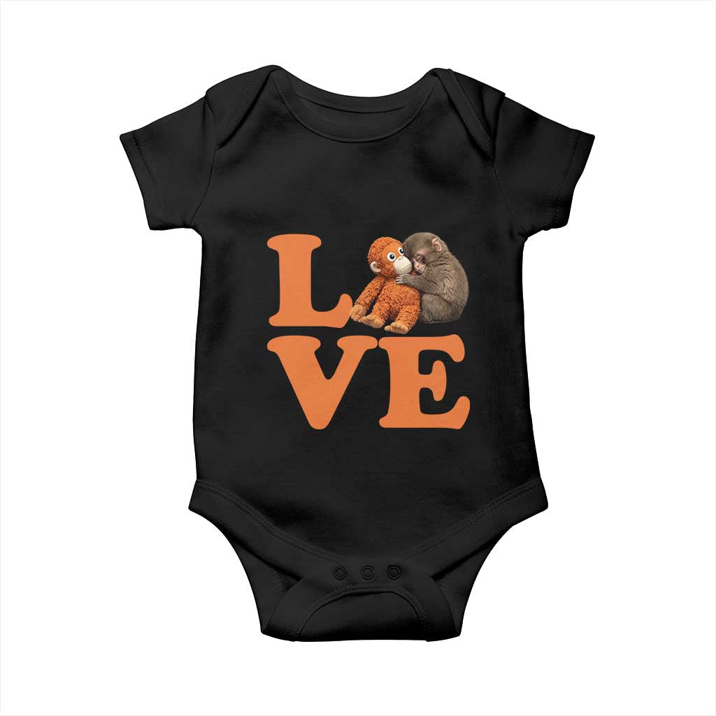 Love Punch the Baby Monkey Baby Onesie Cute Hugging Plush Toy Viral Friendship