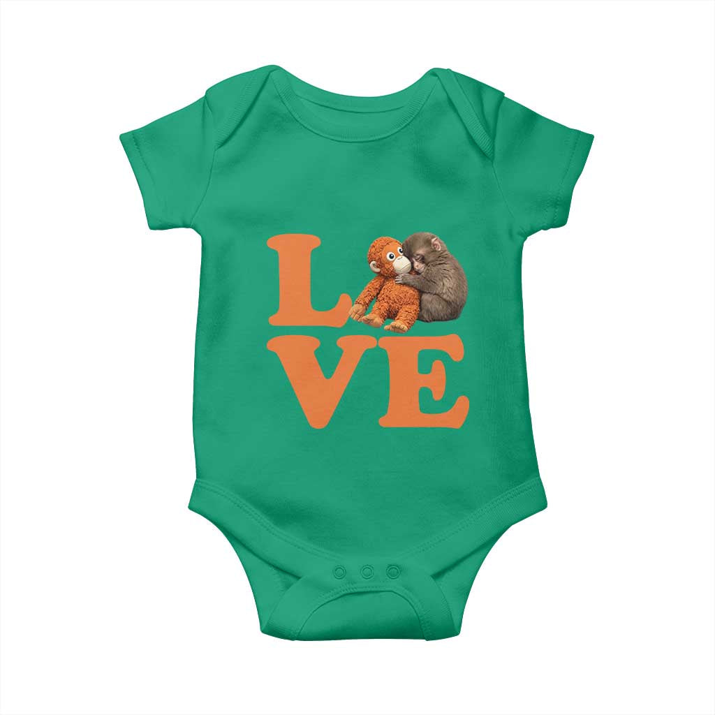 Love Punch the Baby Monkey Baby Onesie Cute Hugging Plush Toy Viral Friendship
