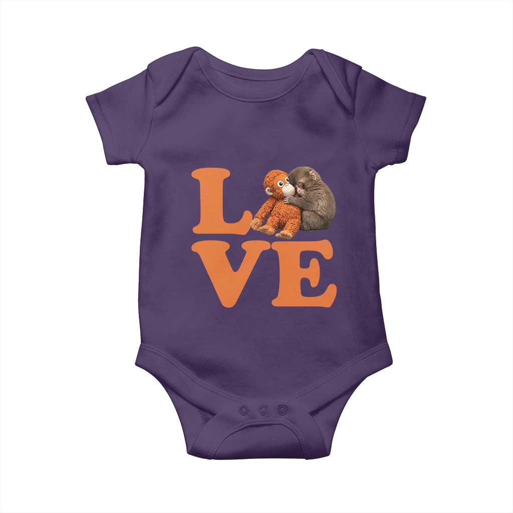Love Punch the Baby Monkey Baby Onesie Cute Hugging Plush Toy Viral Friendship