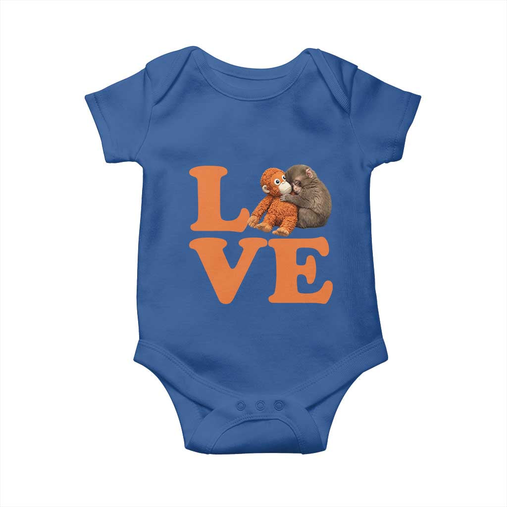 Love Punch the Baby Monkey Baby Onesie Cute Hugging Plush Toy Viral Friendship