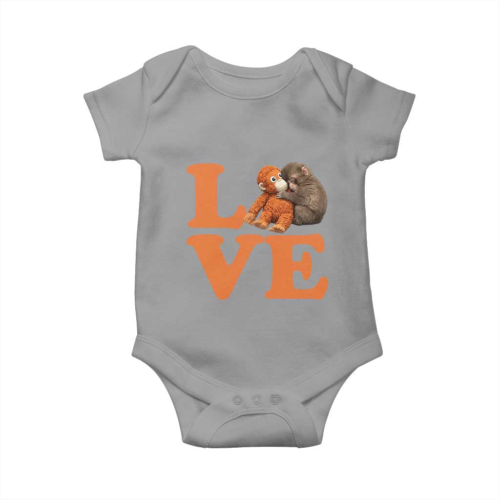 Love Punch the Baby Monkey Baby Onesie Cute Hugging Plush Toy Viral Friendship