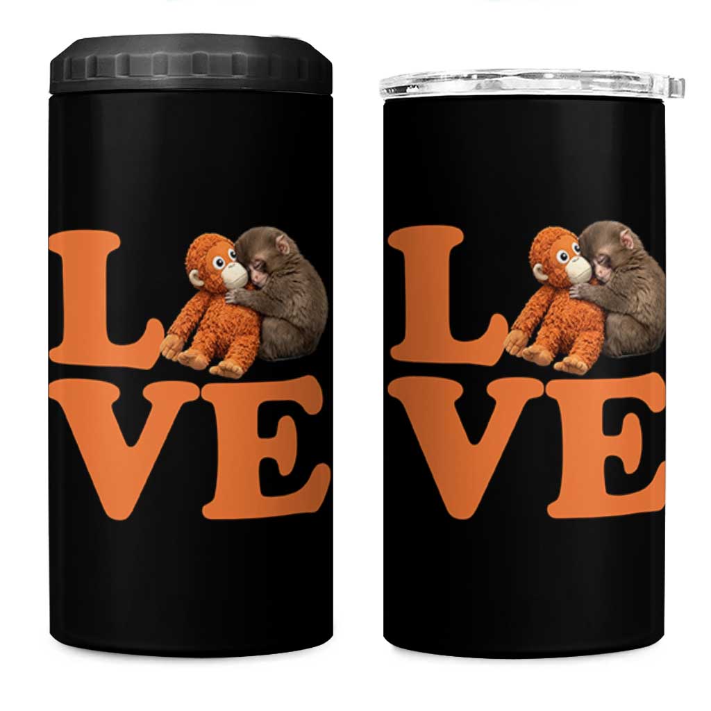Love Punch the Baby Monkey 4 in 1 Can Cooler Tumbler Cute Hugging Plush Toy Viral Friendship
