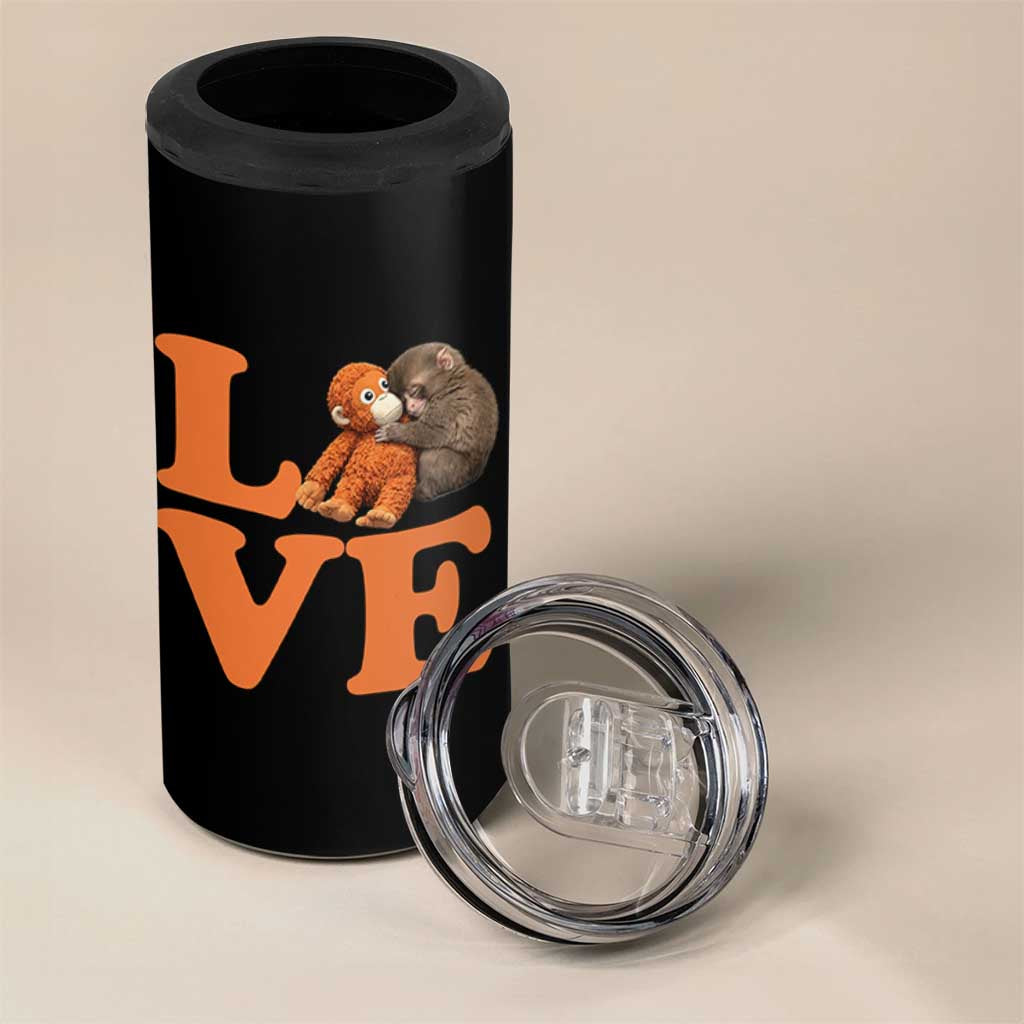 Love Punch the Baby Monkey 4 in 1 Can Cooler Tumbler Cute Hugging Plush Toy Viral Friendship