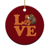 Love Punch the Baby Monkey Ceramic Ornament Cute Hugging Plush Toy Viral Friendship