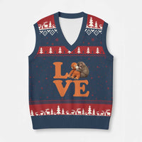 Love Punch the Baby Monkey V-Neck Knit Sweater Vest Cute Hugging Plush Toy Viral Friendship