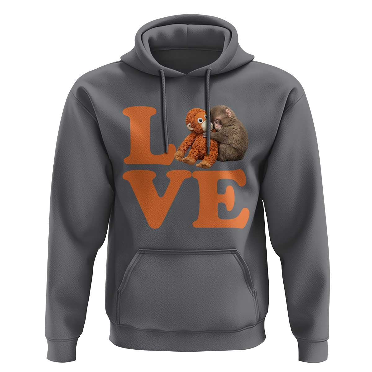 Love Punch the Baby Monkey Hoodie Cute Hugging Plush Toy Viral Friendship
