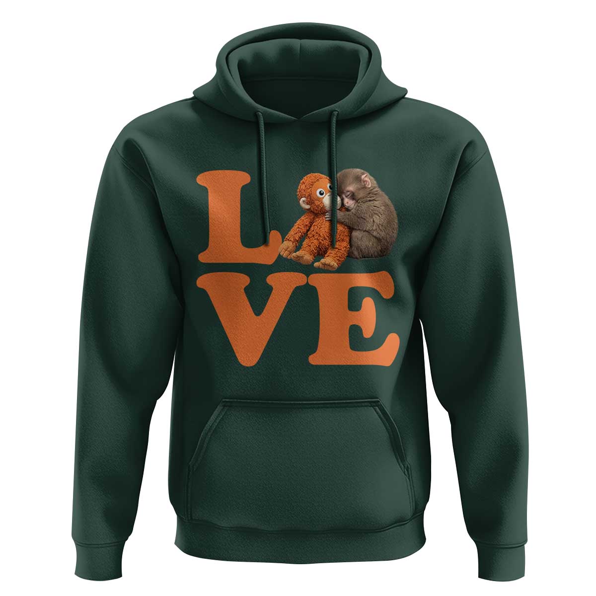 Love Punch the Baby Monkey Hoodie Cute Hugging Plush Toy Viral Friendship