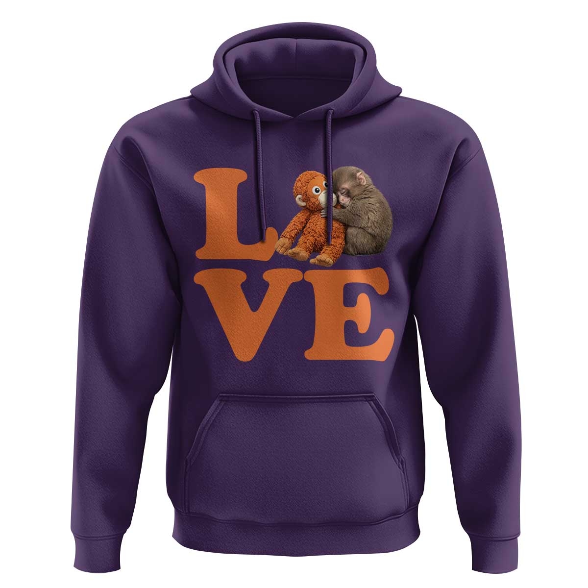 Love Punch the Baby Monkey Hoodie Cute Hugging Plush Toy Viral Friendship