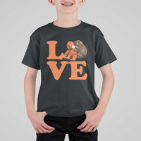 Love Punch the Baby Monkey T Shirt For Kid Cute Hugging Plush Toy Viral Friendship