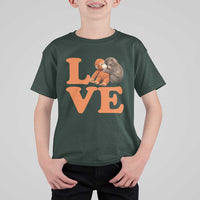 Love Punch the Baby Monkey T Shirt For Kid Cute Hugging Plush Toy Viral Friendship