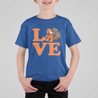 Love Punch the Baby Monkey T Shirt For Kid Cute Hugging Plush Toy Viral Friendship